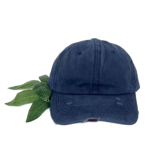 Kid's Navy Distressed Baseball Cap
