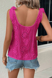 Rose Embroidery V-Neck Tank Top