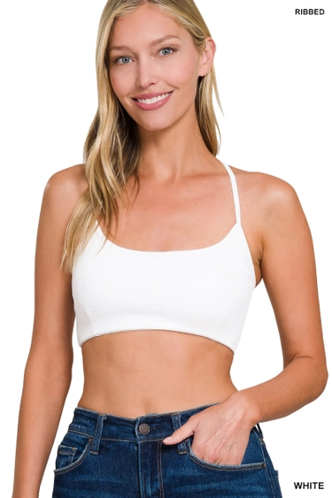 Seamless 3 Strap & Cross Back Bralette - White