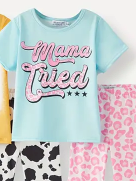 Girl's 2 PC Mama Tried Leopard Set