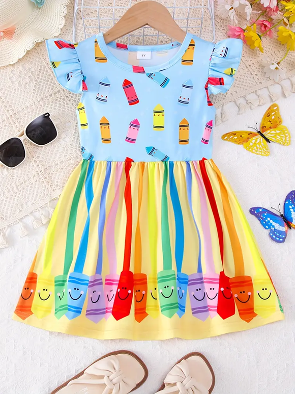 Crayon Back-To-School Dress