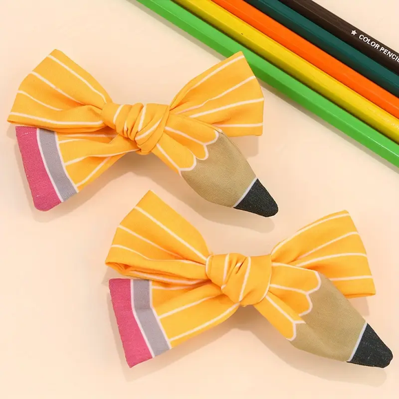 2 PC Pencil Hair Bows