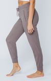 Yogalicious Lux Side Zip Pocket Jogger Pants - Mocha