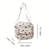 Corduroy Strawberry Shoulder Bag - White