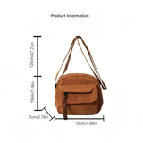 Corduroy Square Shoulder Bag - Green