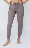 Yogalicious Lux Side Zip Pocket Jogger Pants - Mocha