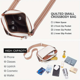 Quilted Messenger Bag - Black/Brown