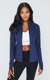 Yogalicious LUX Full Zip Cropped Jacket - Evening Blue