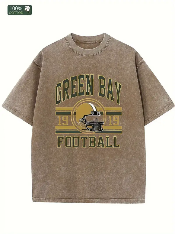 Green Bay Football Oversized Tee - Brown