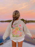 Girl's Floral Print Hoodie
