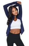 Yogalicious LUX Full Zip Cropped Jacket - Evening Blue