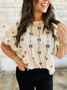 Black & White Bow Blouse