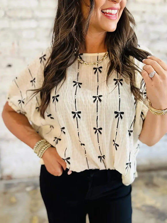 Black & White Bow Blouse
