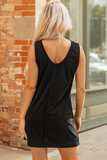 Black Corduroy Sleeveless Dress