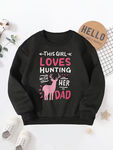 Girl's "Hunting With Dad" Crewneck