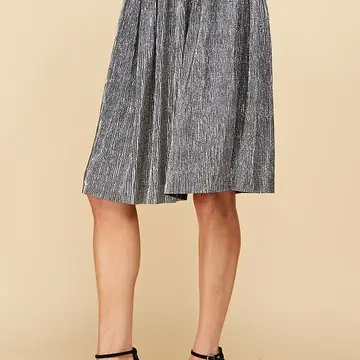 Metallic Shimmer Waistband Skirt