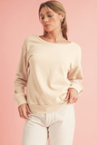 Bow Round Neck Sweatshirt - Cream