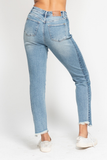 Judy Blue Vintage Wash Side Panel Fray Denim