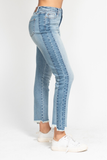 Judy Blue Vintage Wash Side Panel Fray Denim