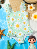 Girl's One Piece Daisy Swimsuit