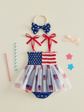 Baby Girl Patriotic Romper & Headband