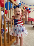 Baby Girl Patriotic Romper & Headband