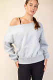French Terry Off Shoulder Sweatshirt - Gray