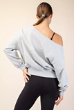 French Terry Off Shoulder Sweatshirt - Gray
