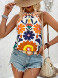 High Neck Floral Tank