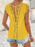 Yellow Casual Floral Back Blouse