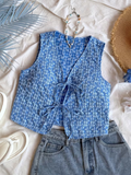 Floral Tie-Up Vest
