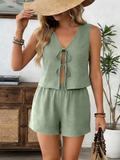 Sleeveless Summer 2 PC Tie Set