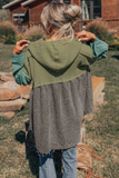 Laurel Green Waffle Knit Hooded Top