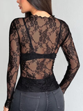 Black Long Sleeve Lace Top