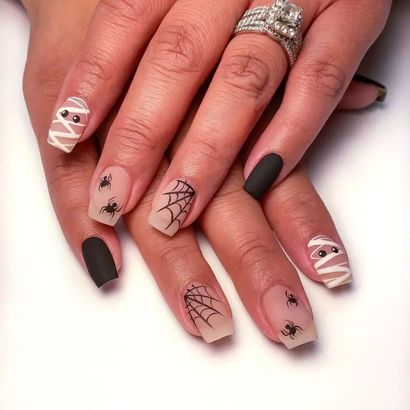Matte Nude Halloween Press-On Nails