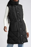 Black Longline Quilted Puffer Vest