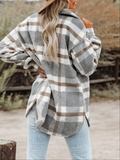 Gray & Khaki Plaid Shacket