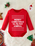 Baby "Merry Christmas Ya Filthy Animal" Onesie