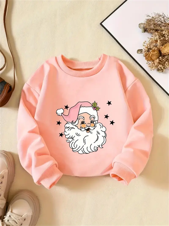 Kid's Cartoon Santa Crewneck Sweatshirt