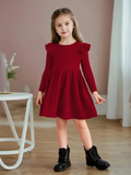 Girl's Ruffled Red Dress