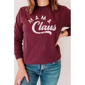 "Mama Claus" Long Sleeve Graphic Tee