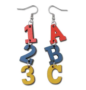 "ABC, 123" Dangle Earrings