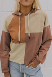 Tan Colorblock Raglan Sleeve Hoodie