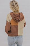 Tan Colorblock Raglan Sleeve Hoodie