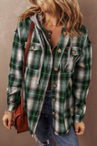 Green Plaid Hooded Shacket