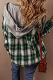 Green Plaid Hooded Shacket