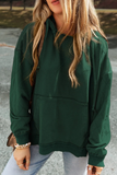 Deep Green Quilted Exposed Seam Hoodie