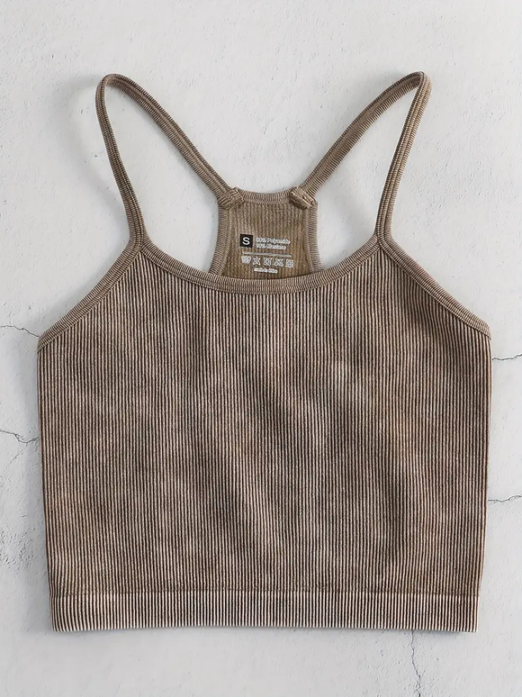 Seamless Ribbed Camisole - Beige