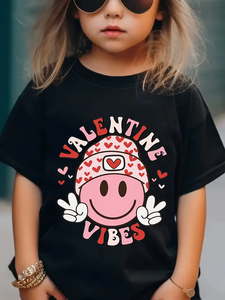 Girl's "Valentine's Vibes" Graphic Tee