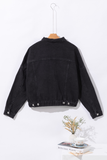 Black Drop Shoulder Denim Jacket